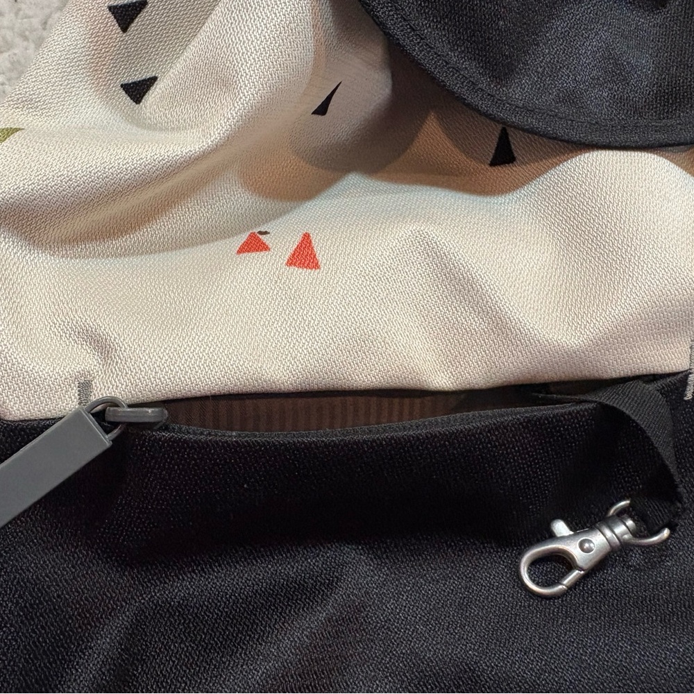 Sherpani Black and Cream Triangle Print Backpack - Picture 3 of 15